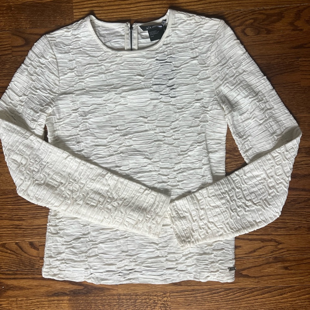 Armani Exchange AX Women’s Sheer Textured Top